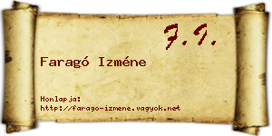 Faragó Izméne névjegykártya